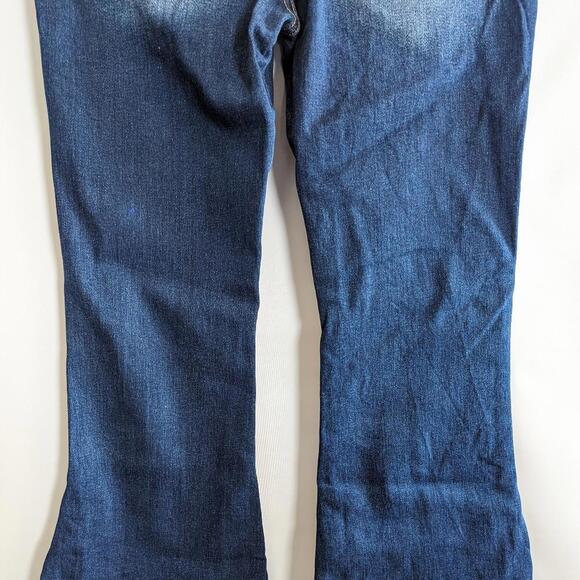 KanCan Highrise Flare Jeans 28 Raw Hem Bell Bottom Jean Factory Distressed - Picture 10 of 15